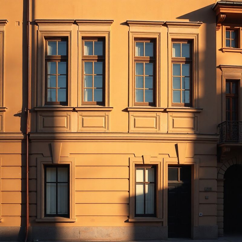 Fațadă istorică din Cluj-Napoca în lumina după-amiezii